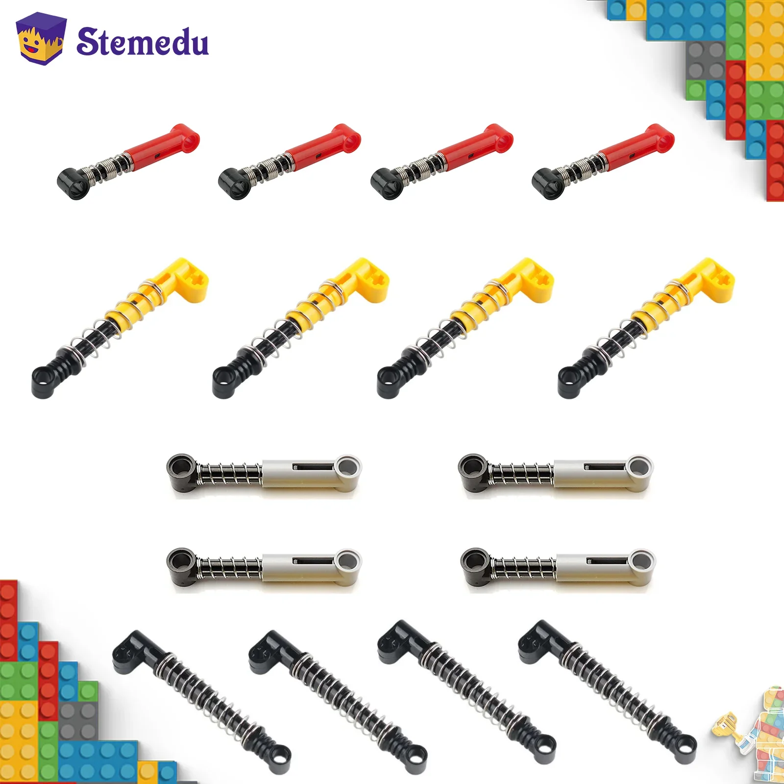 4 قطعة لينة الصلب الربيع صدمة الذراع MOC اللبنات امتصاص الصدمات الذراع الطوب التكنولوجي لتقوم بها بنفسك اللعب أجزاء ل 76537 95292 2909 #1