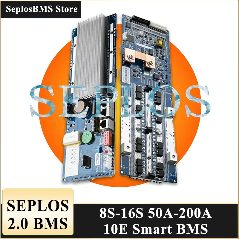 Seplos BMS 8S 13S 14S 15S 16S 100A 150A 200A 48V CAN/RS485 Board Bluetooth Li-Ion LiFePO4 Battery Communicate to Inverter 10E