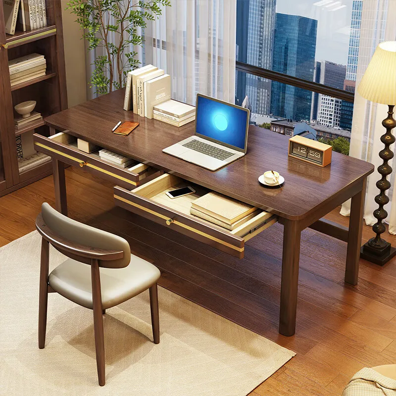 Lightweight Luxury Middle School Student Writing Desk New Chinese Style Solid Wood Study Control Office Computer Desk