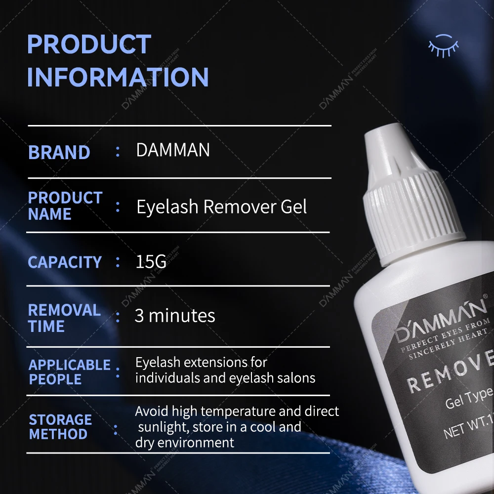 5Bottles 15ML DAMMAN Lashes Gel Remover For Professional Eyelash Extensions Lash Glue Remover Gel Eyelashes Removal Gel Makeu