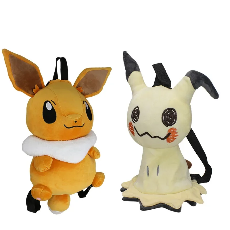 ポケモンぬいぐるみバックパックカビゴンミミッキュイーブイ、子供ぬいぐるみおもちゃバッグ、かわいい人形ナップザック誕生日ギフト
