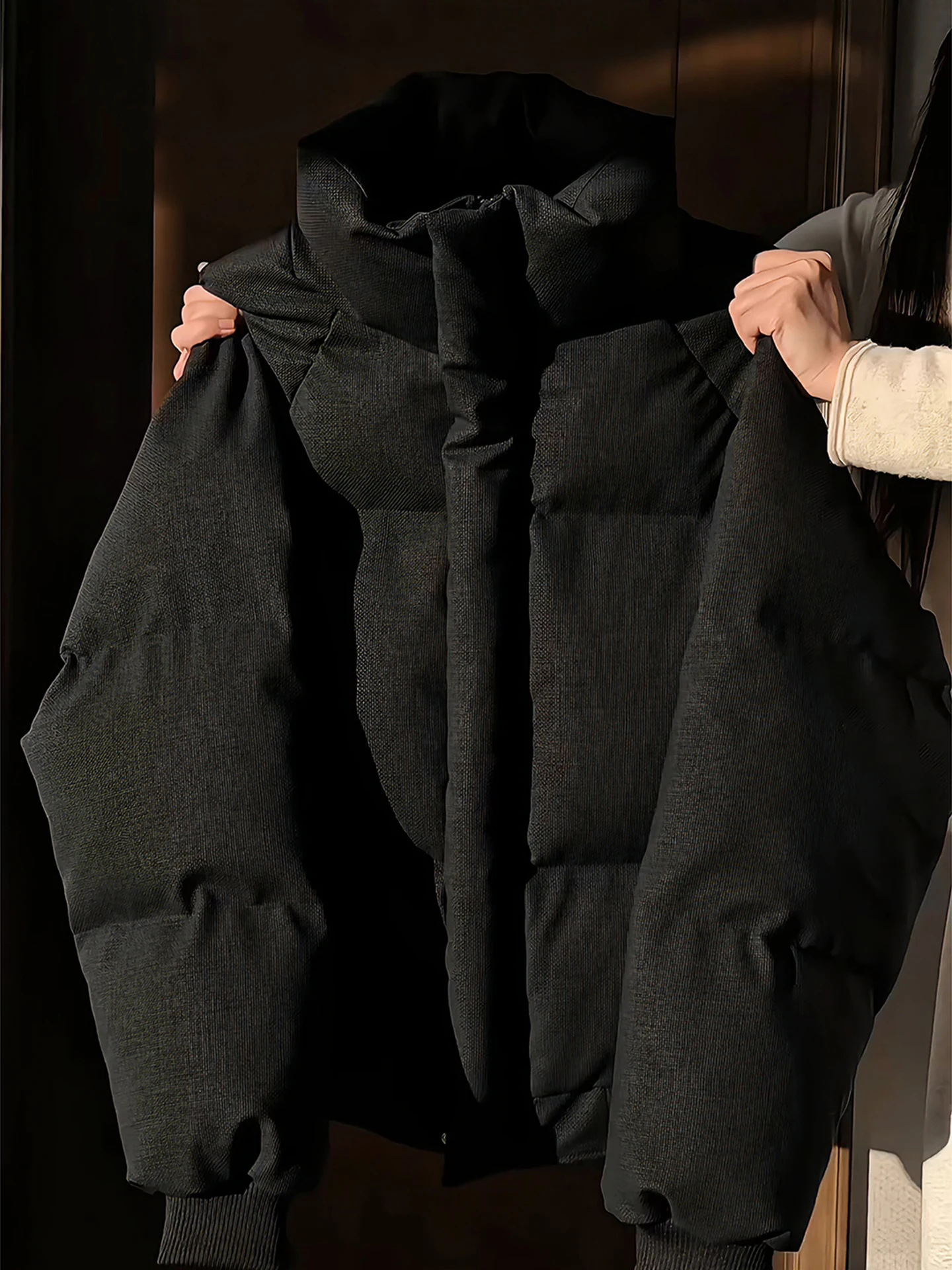 

Мужская зимняя куртка Bla Canvas из кожи и хлопка, утепленная, с воротником-стойкой, теплая верхняя одежда в американском стиле, короткая, укороченная.