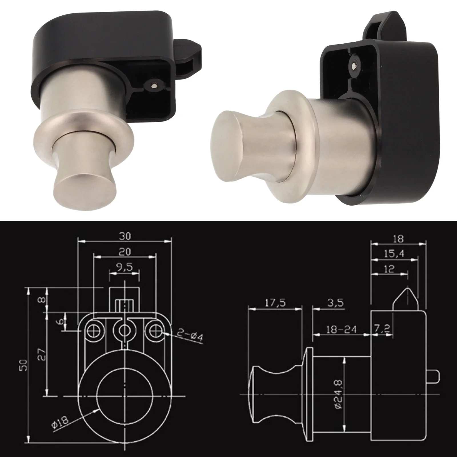 Convenient Push Button Lock for Caravan Boats Drawer Cabinet for motorhome Sturdy Construction Long lasting Performance