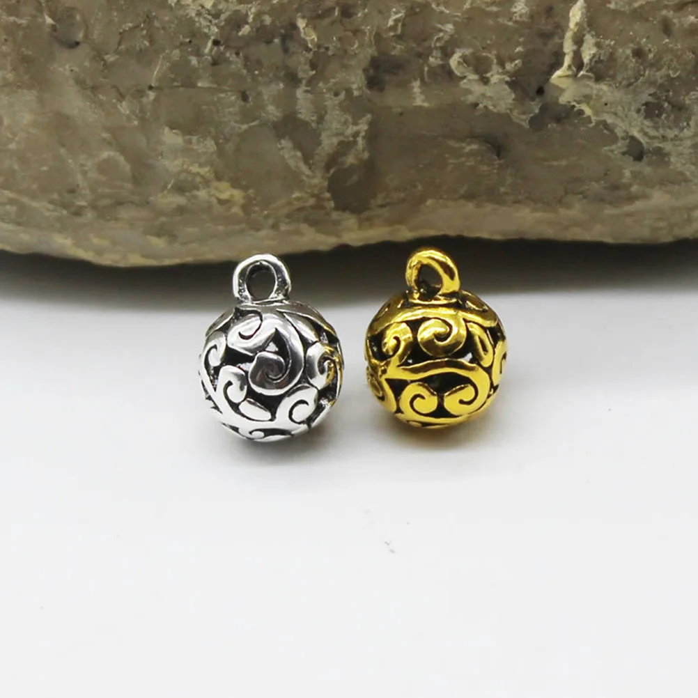 

20Pcs Alloy Charms for Necklace Bracelet Earrings Creative Gifts Home Decor DIY Craft Supplies Hollow Ball Charms