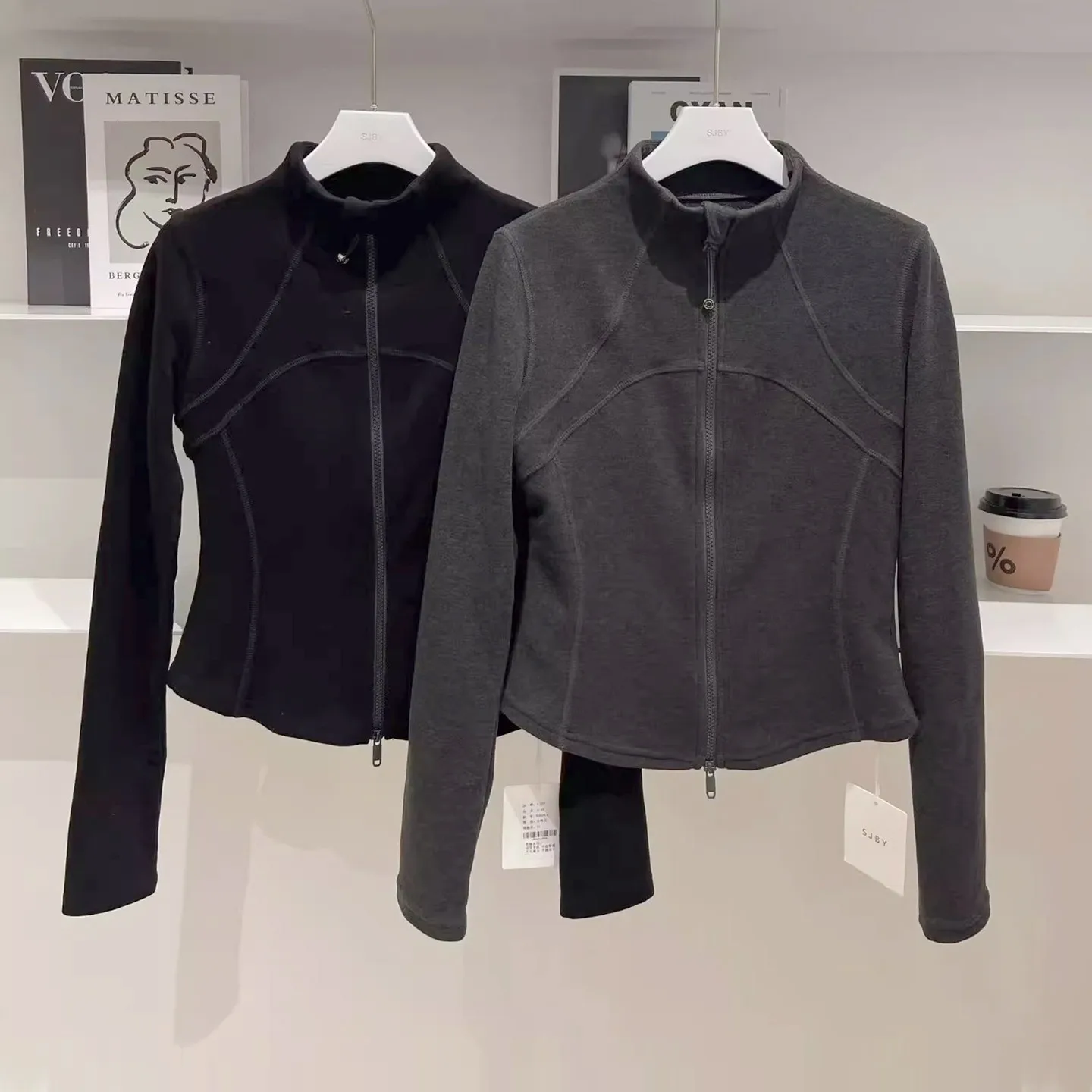 

Теплый Fce Lined Spor Slim Fit Long Sve Base irt, женский модный корейский воротник-стойка, цвет застежки-молния