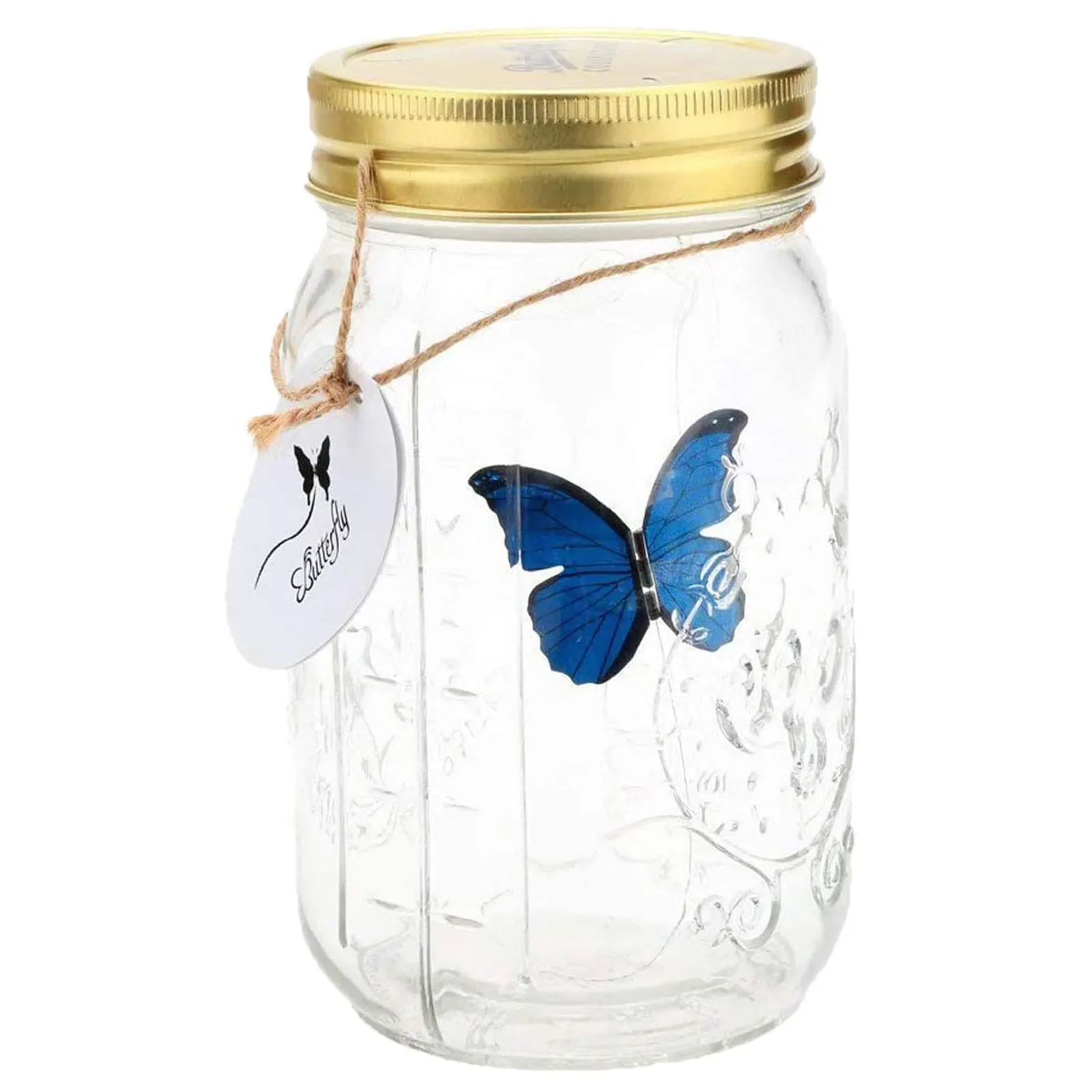 Butterfly Collection Jar Lamp Realistic Appearance Vivid Shape for Easter Gift Festive Gift NIN668