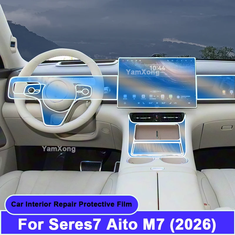 

For Seres7 Aito M7 2026 TPU Car Interior Protective Film Dashboard Center Control Screen Anti Fingerprint Protective Cover Trim