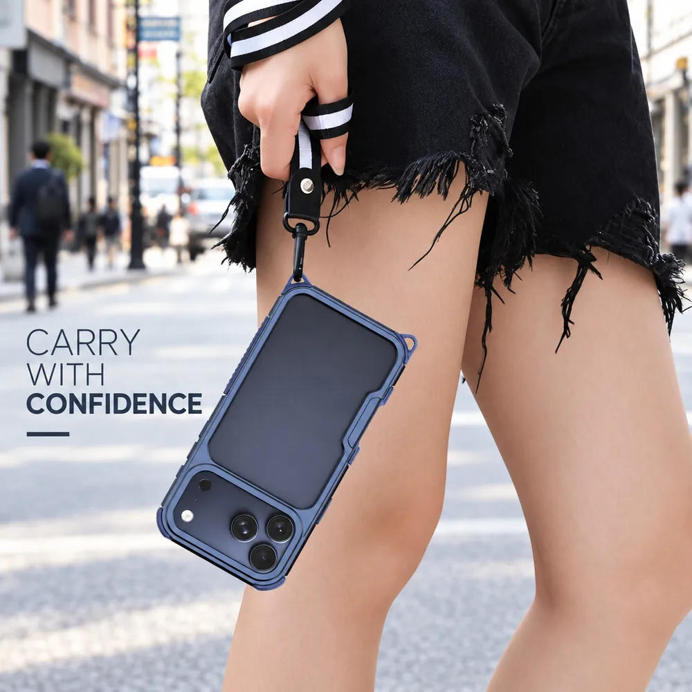 Aluminum Alloy Bumper Case for iPhone 18 16 17 Pro Max, Open Back Frame with Cushioned Corners and Camera Edge Protection