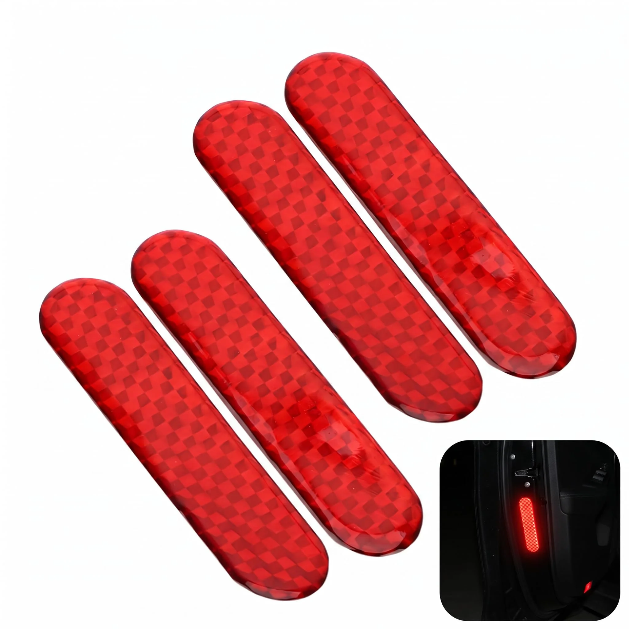 Auto 2pcs Reflective Warning Stickers, Door & Rearview Mirror Anti-Collision Reflective Patches, Universal Car Decor Accessories