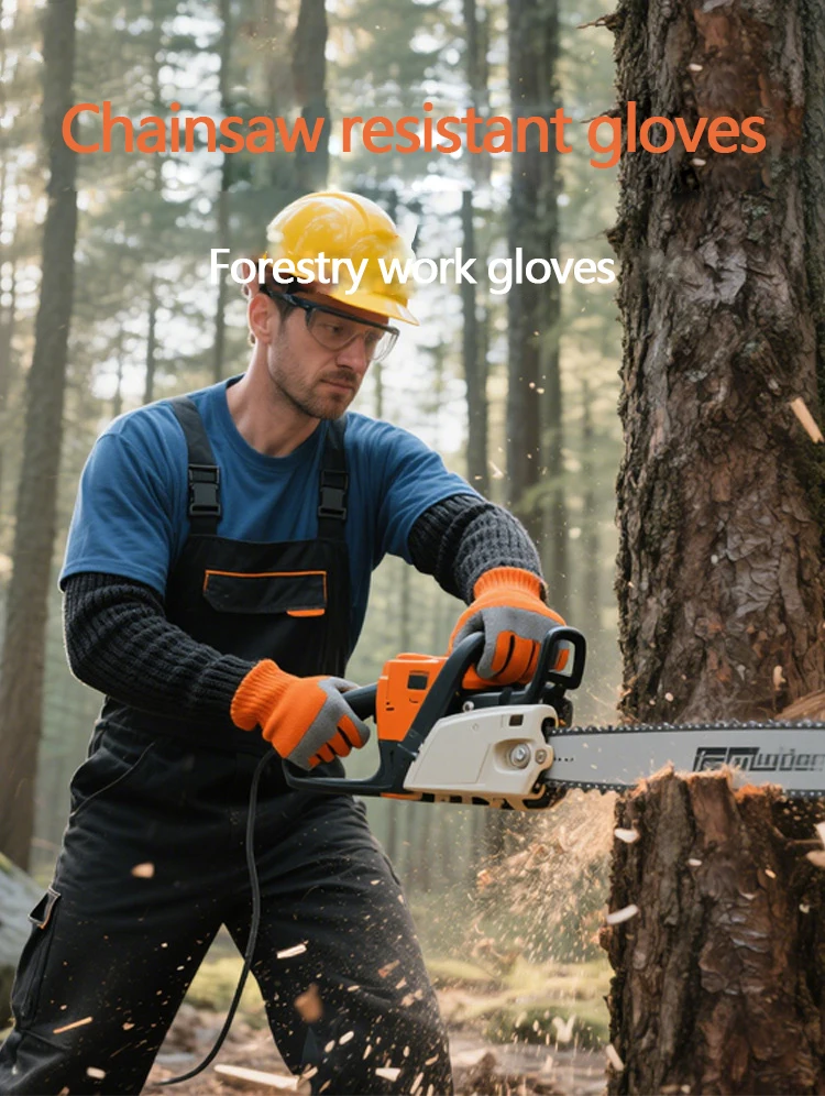 Chainsaw-resistant gloves, cut-resistant gloves, wear-resistant and breathable, forestry logging protective gloves