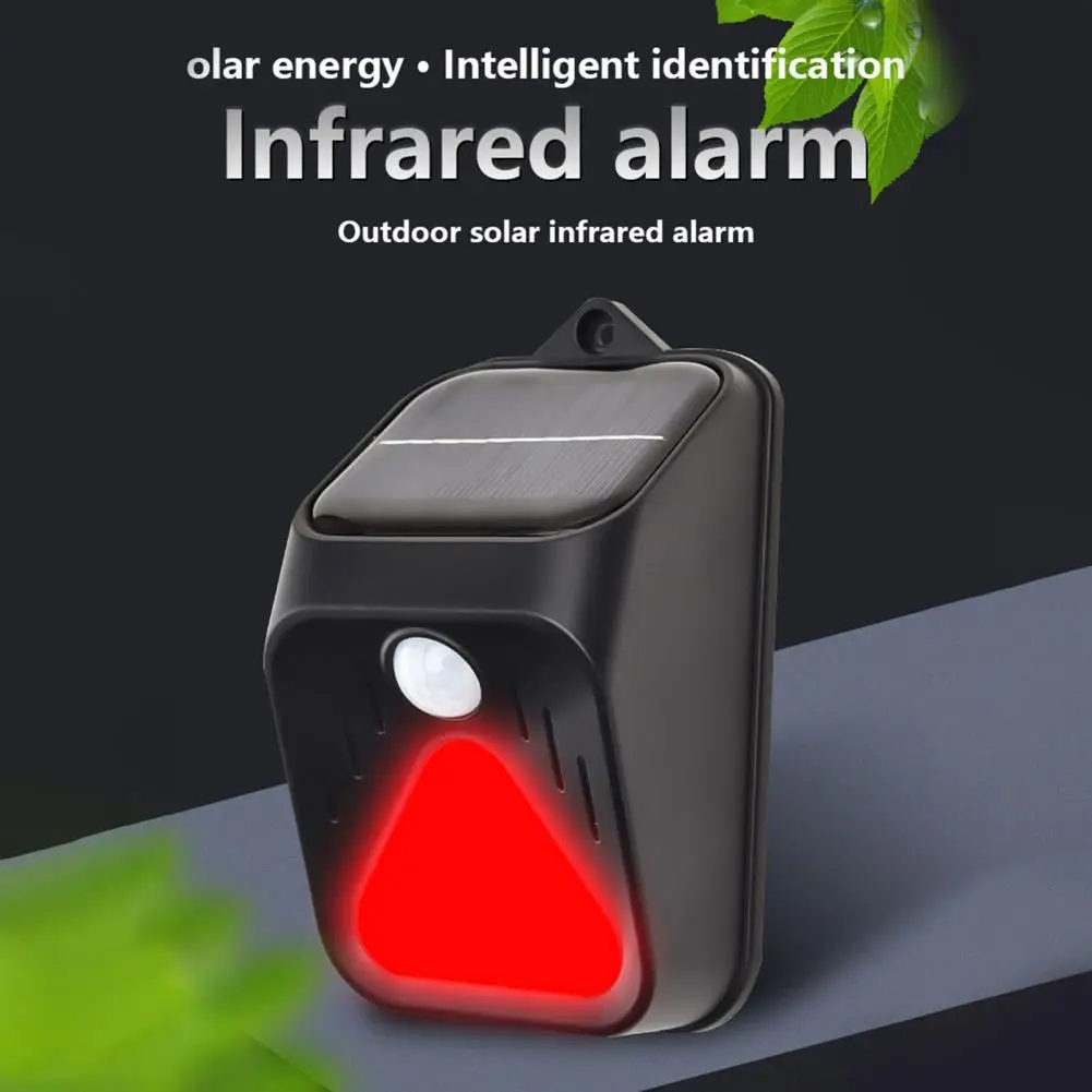 Solar Alarm Light Automatic Charging IP65 Waterproof Solar Powered Sound Alarm Security Light Drive Away Wolf For Yard