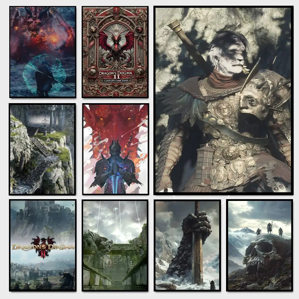 Video Game D-Dragon Dogma 2 Poster Painting Prints Wall Art Picture Film Room Home Bar Cafe Decor Home  Mural