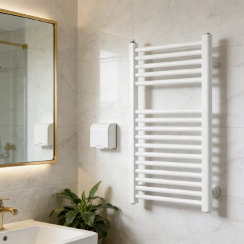 Modern Style Wall Mounted HVAC System Designer Heated Towel Rack for Bathroom