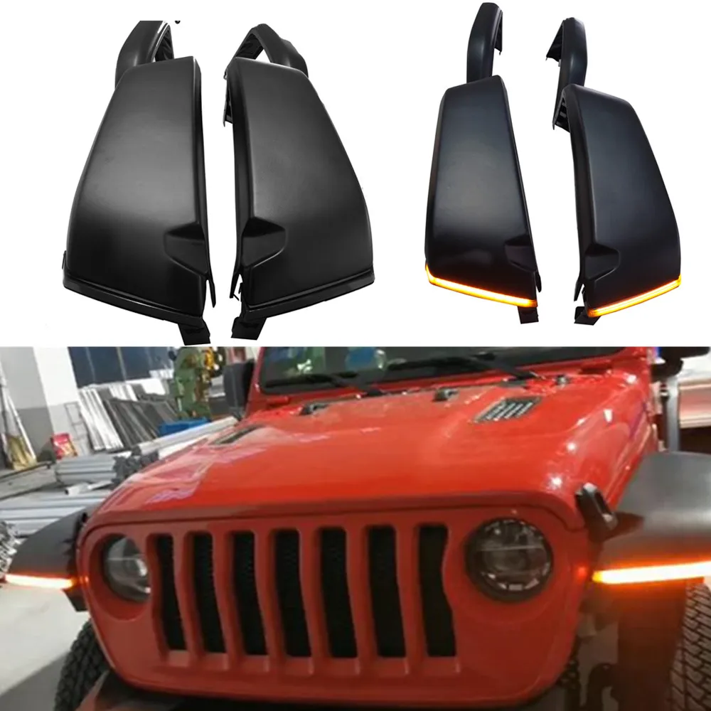 ABS Front Rear Fender Flares With Led Lights 4pcs/set for  wrangler JL 2018+ JL1164