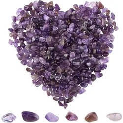 1 Box 400Pcs Amethyst Chips Beads 5-8mm Long Amethyst Crystal Chips with Holes Irregular Chips Stone Beads Gemstone