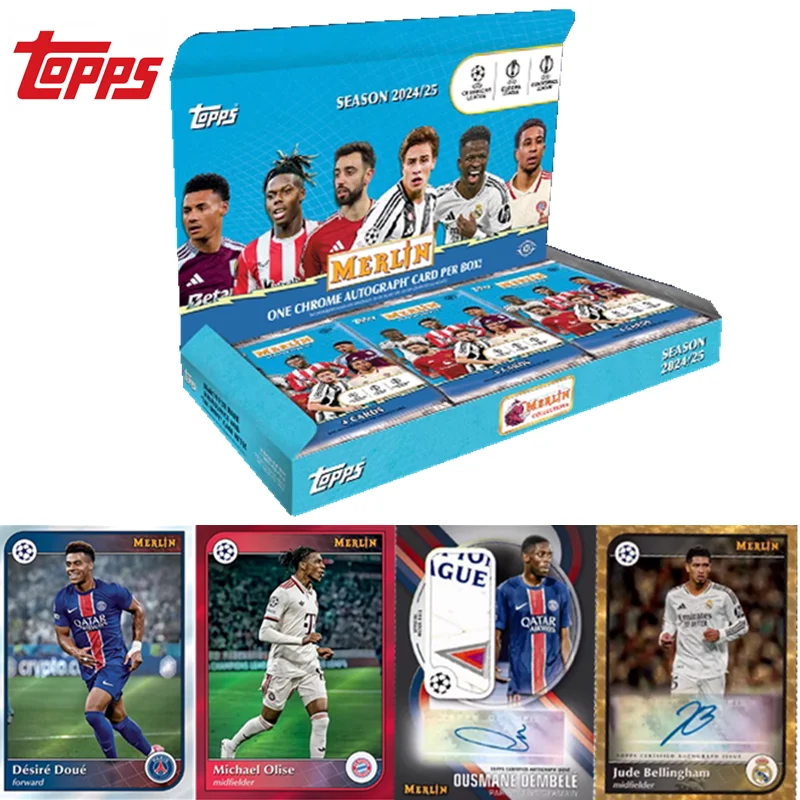 New Topps Merlin UCC 2024-25 Card Set, Official UEFA Club Competition Collectibles, Hot Ultimate Football Fan Gift Box & Toy.