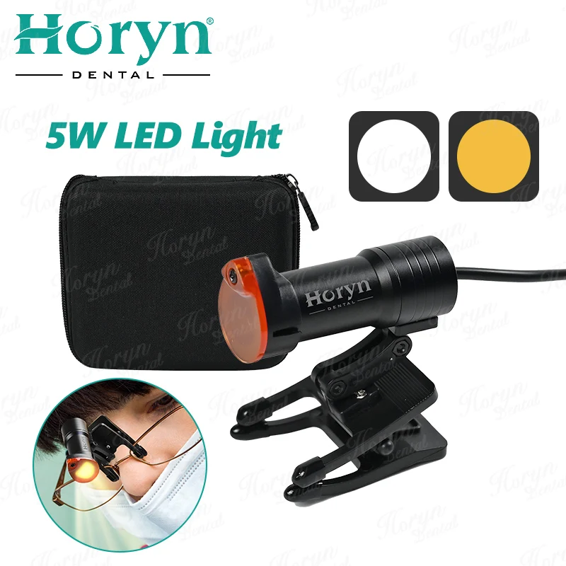 Dental Headlight Headlamp 5W Yellow Filter for Loupes Lab Medical Magnifier Magnification Binocular