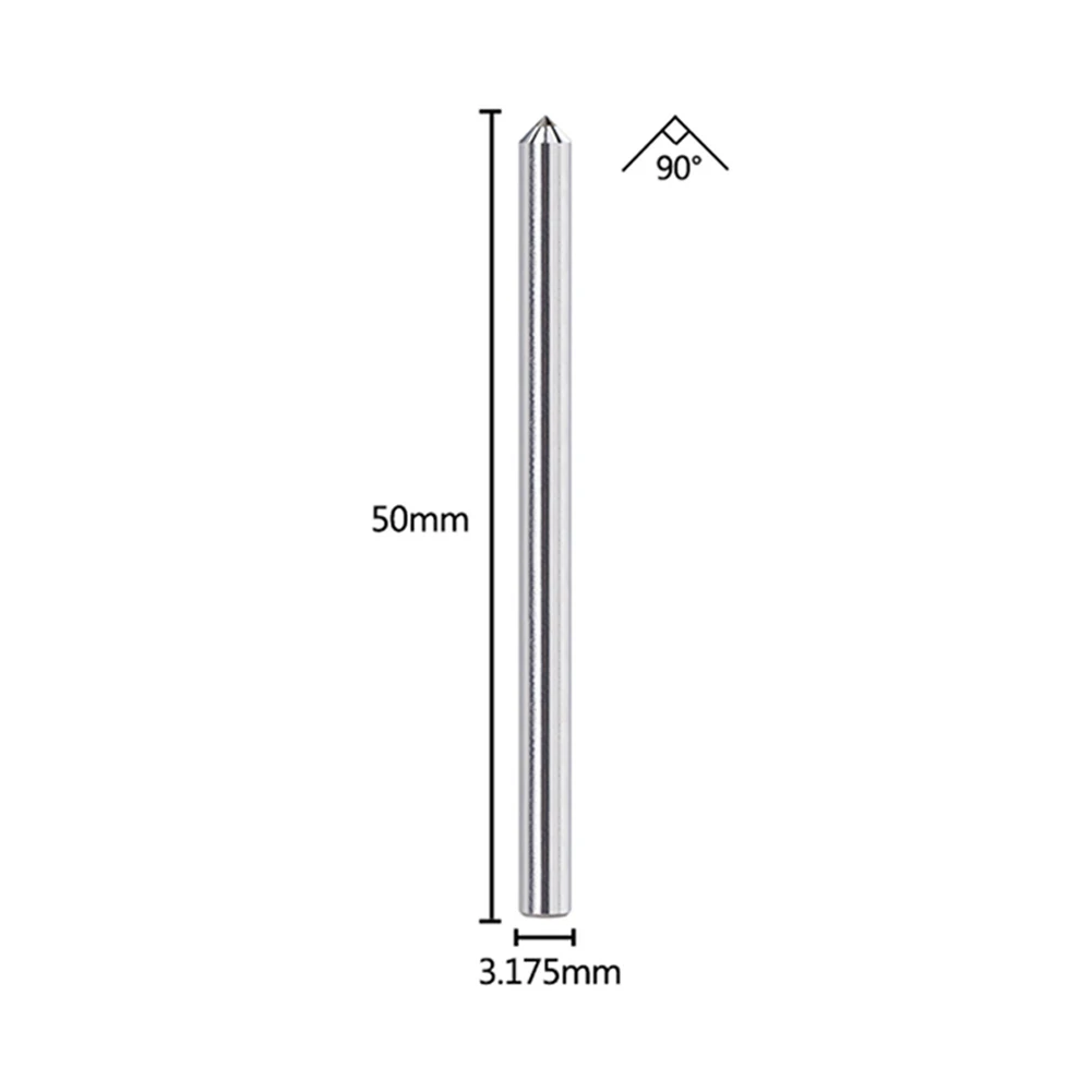 1pc 3.175mm Shank Engraving Bit 60/90/100/120degree CNC Point Carving Milling Tool Cutter For Metal Stone Cuttin