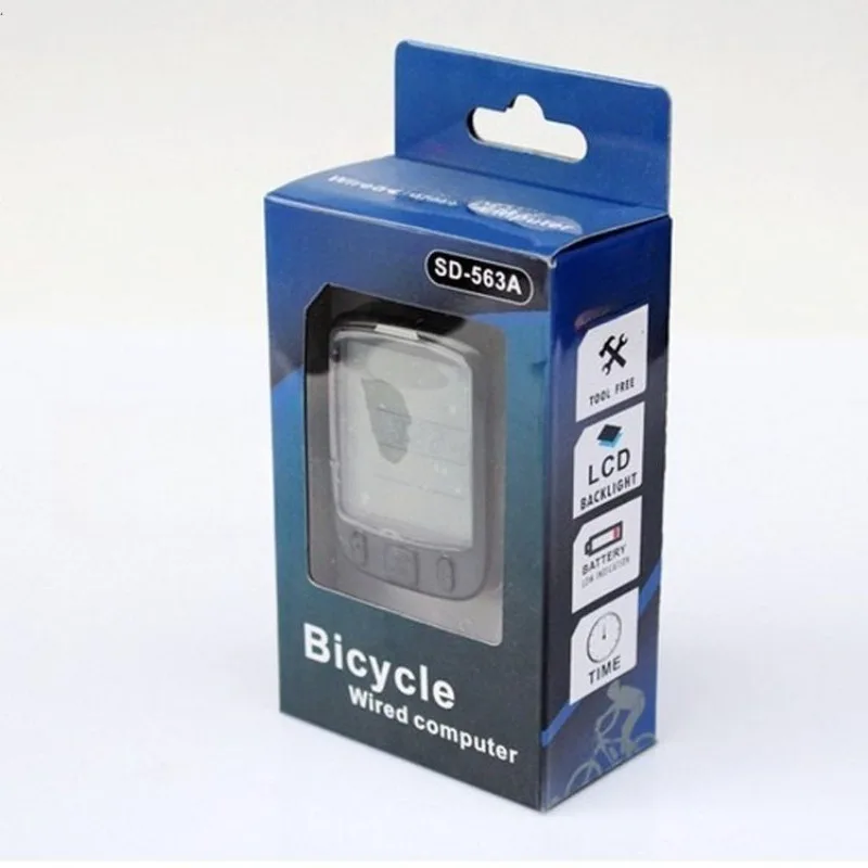 Bicycle Wired Code Table Large Screen 563A Chinese English Luminous Code Table Mountain Bike Odometer