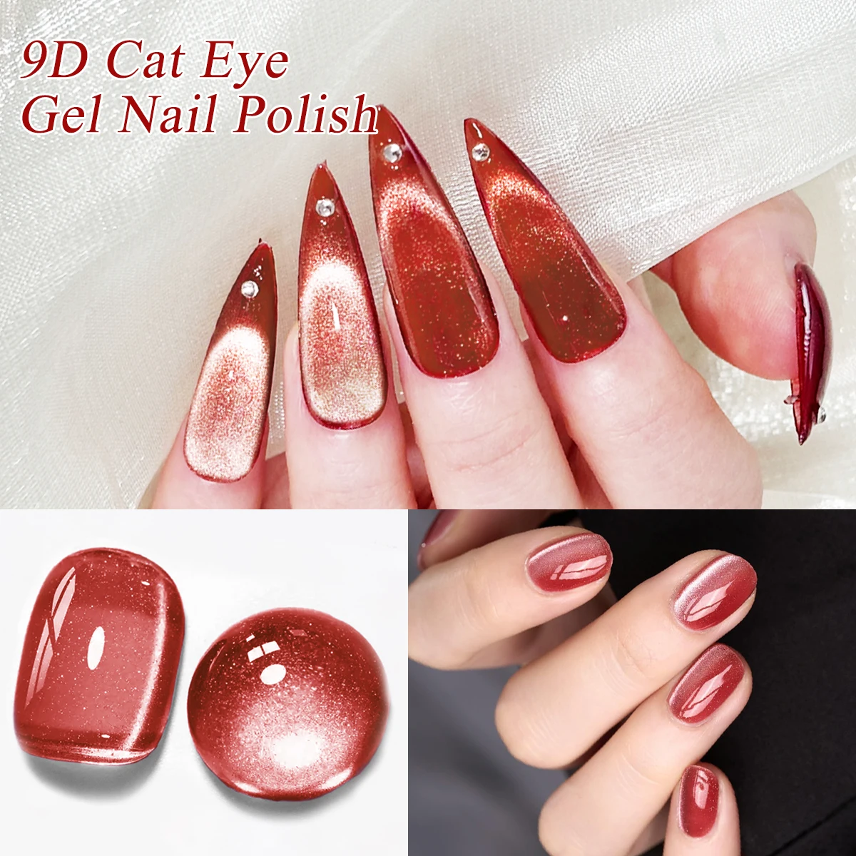 Heimat Frisch Vernis à ongles gel œil de chat monocristallin, vernis à ongles gel magnétique réfléchissant, vernis à ongles gel œil de chat amovible, Na