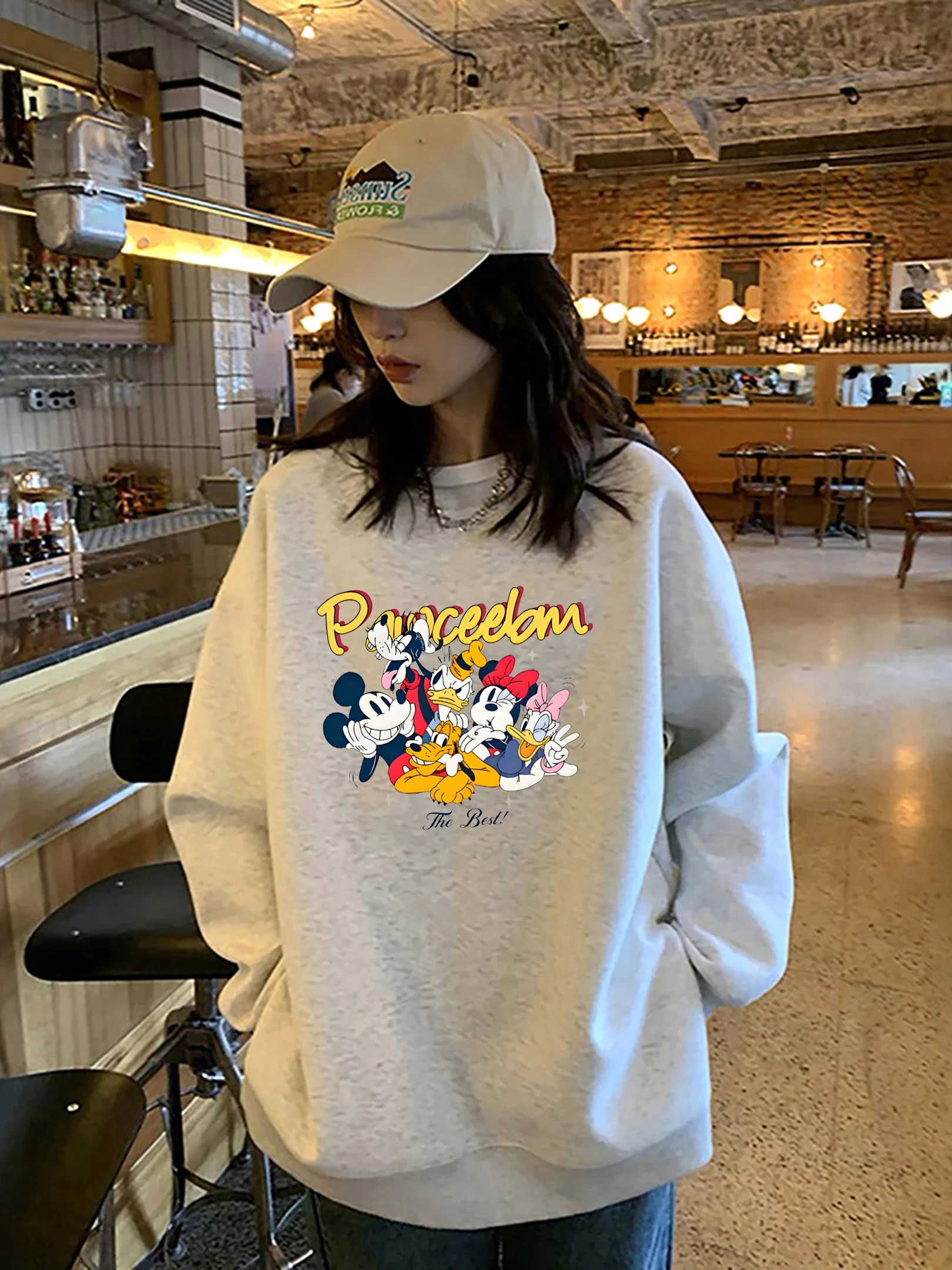 موضة ديزني الجديدة لعام 2025 للخريف والشتاء بأكمام طويلة ورقبة دائرية مع قلنسوة على طراز الكلية للجنسين للأولاد والبنات #2