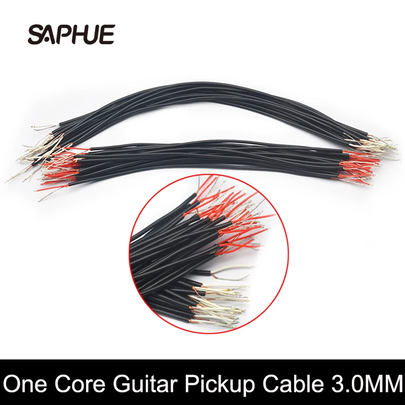 20Pcs One Core with Shield Cable for Electric Guitar Pickup Making OD-3.0MM White/Red Core Pickup Output Cable