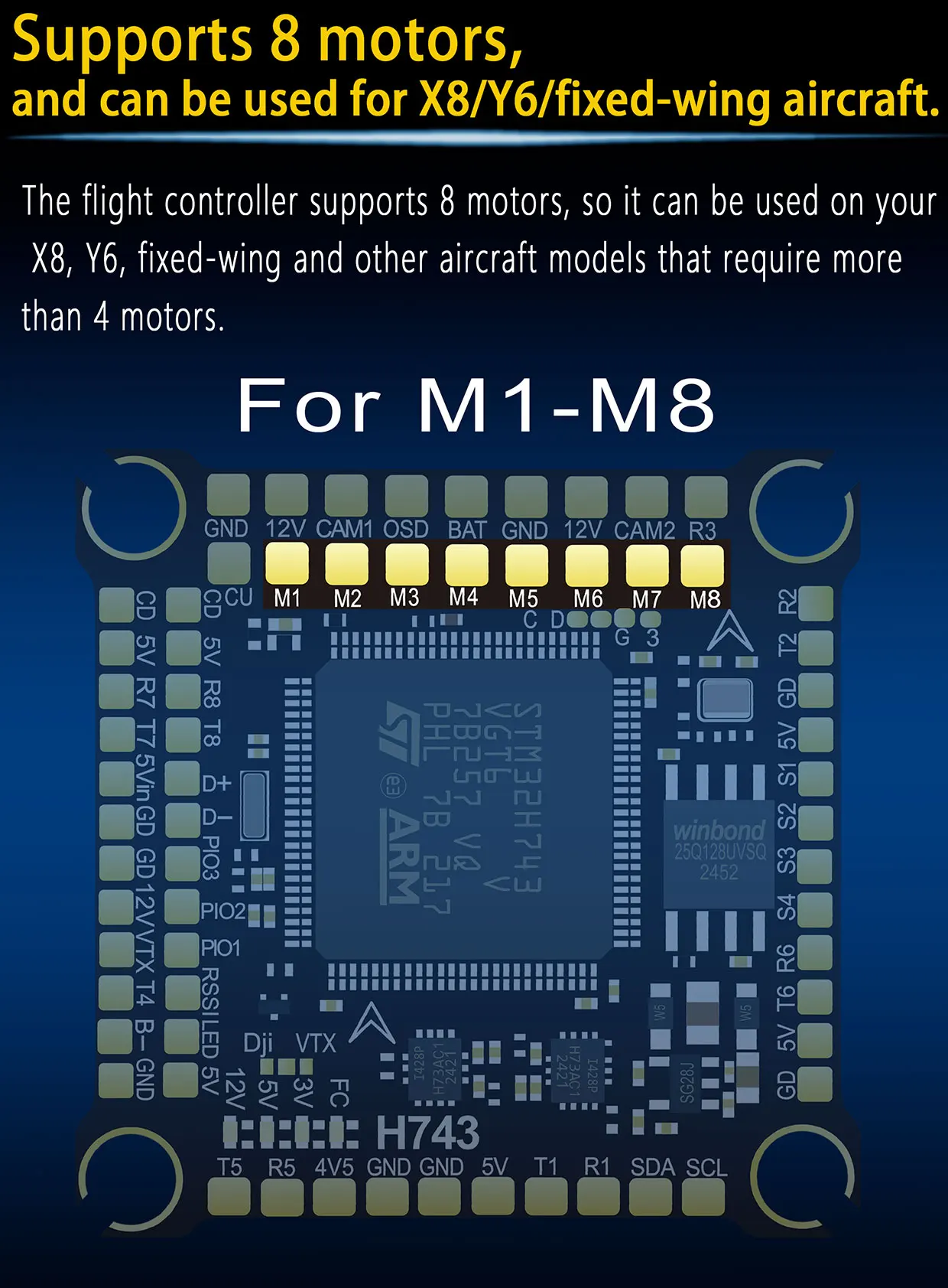 DAKEFPV H743 12S 120A Stack INAV Betaflight Ardupilot H743 FC Flugsteuerung FPV Stack für 13 15 18 Zoll FPV Drohnenrahmen – Detail 8