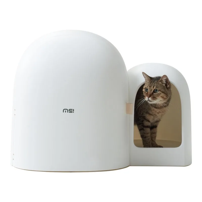 

MAKE SURE Cat Litter Box MAX, Enclosed Litter Box with Scoop, Stylish & Functional for Indoor Cats