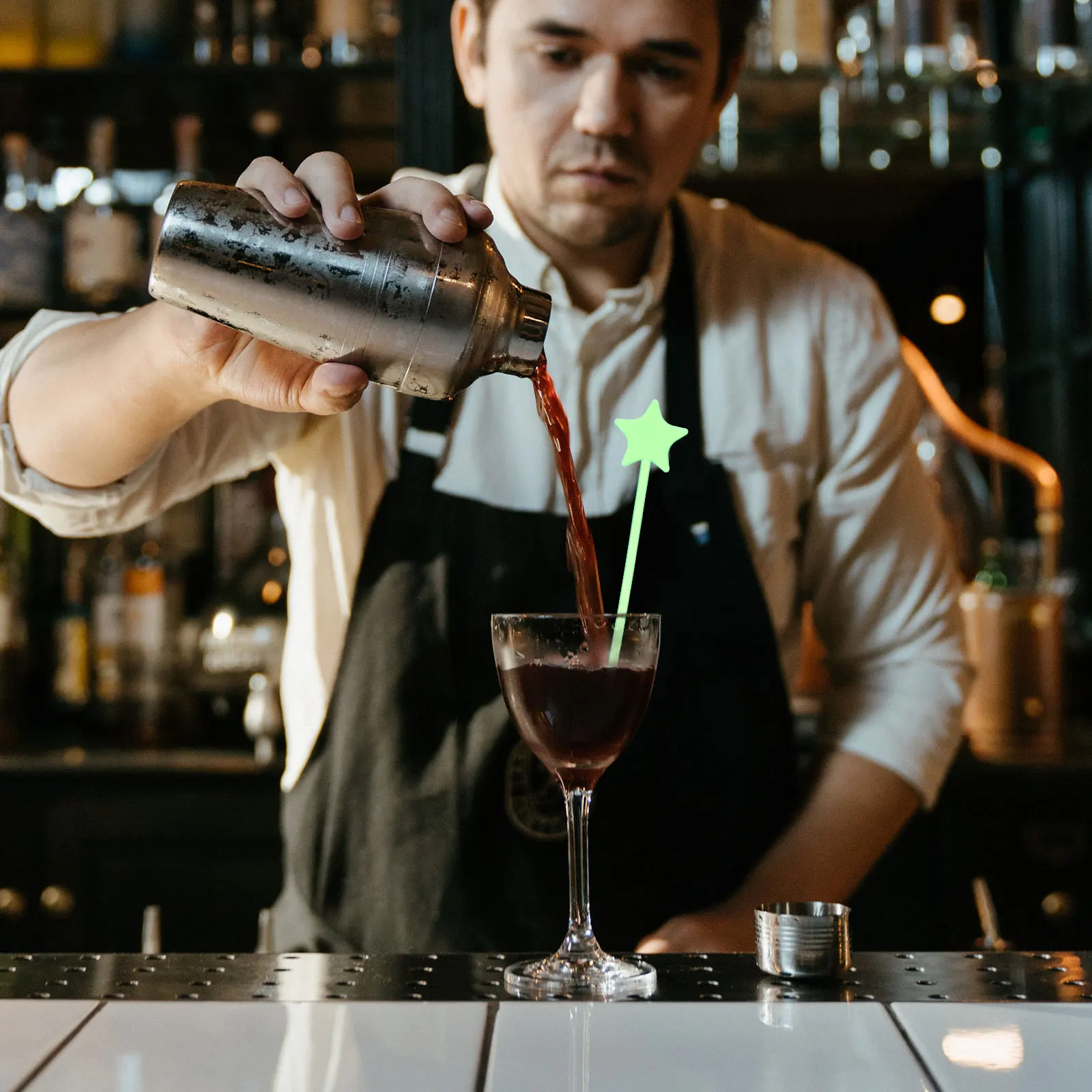 

50Pcs Star Design Stirring Rod Colorful Plastic Mix Sticks Bar Cocktail Juice Coffee Beverage Supplies