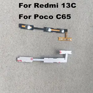 Bilashmart Xiaomi Redmi 13C On Off Power Volume Buttons Flex Cable Volume Button Key Flex Cable Poco C65 Replacement