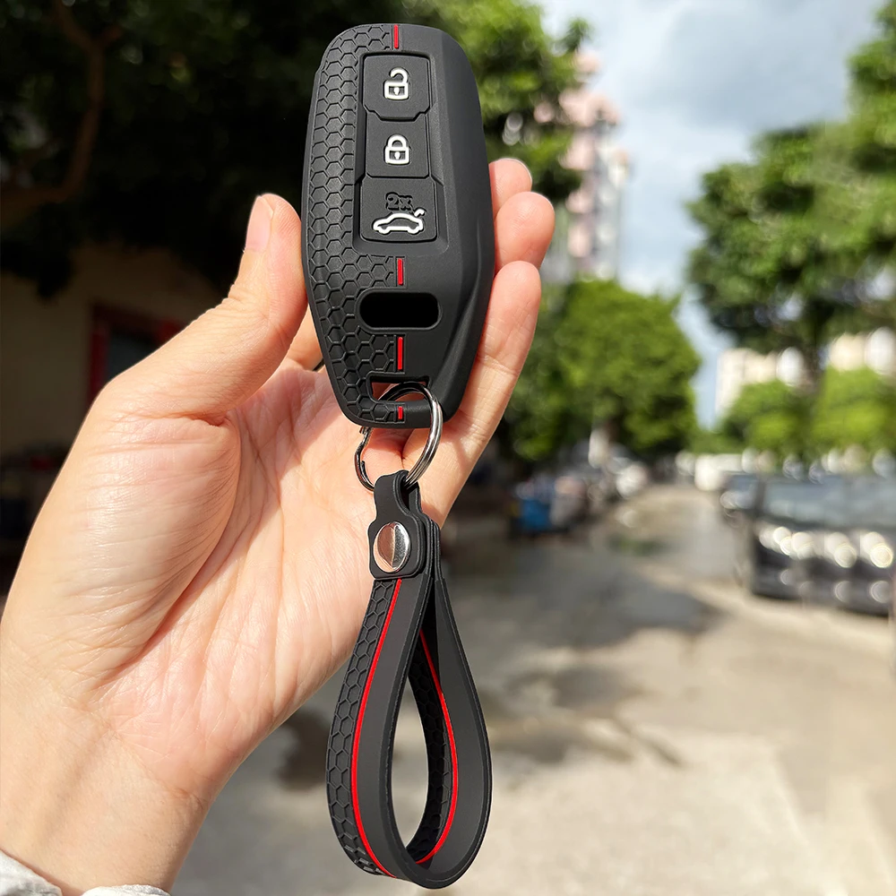 For Audi A5L Q6L E-tron A5 2025 Q5 Q6 A6 2025 2026 A6L A3 Silicone Car Key Cover Case Keychain Holder Wallet Fob Accessories - view 4
