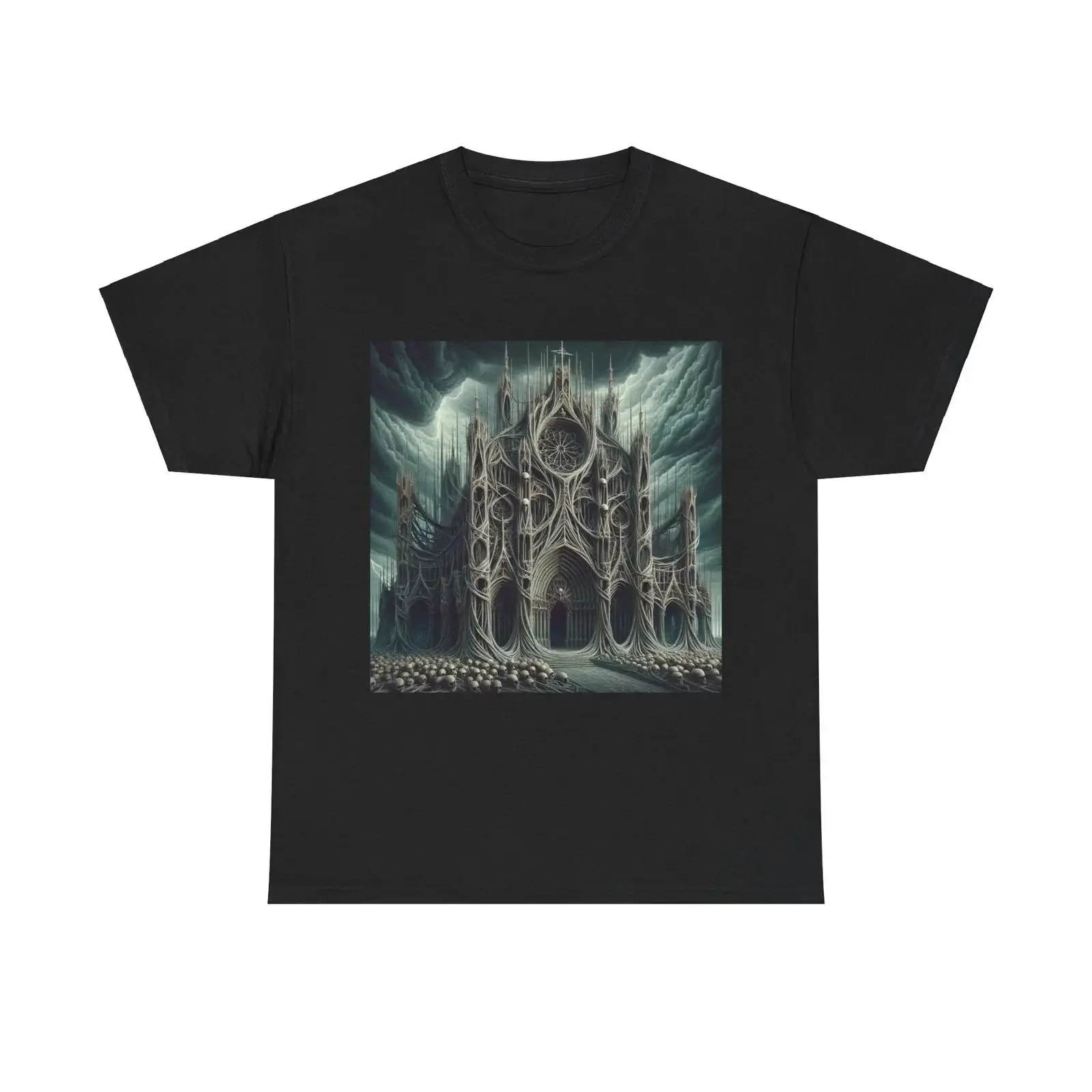 Adult T Shirt Gothic Surrealism Intricate Cathedral Artwork vintage Washed Casual Unisex Comfortable Versatile streetwear