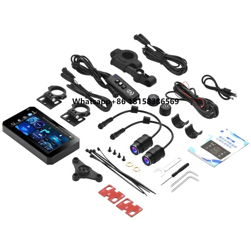 

Waterproof Motorcycle DVR Smart Dual Full HD Driving Recorder with Tire Pressure System