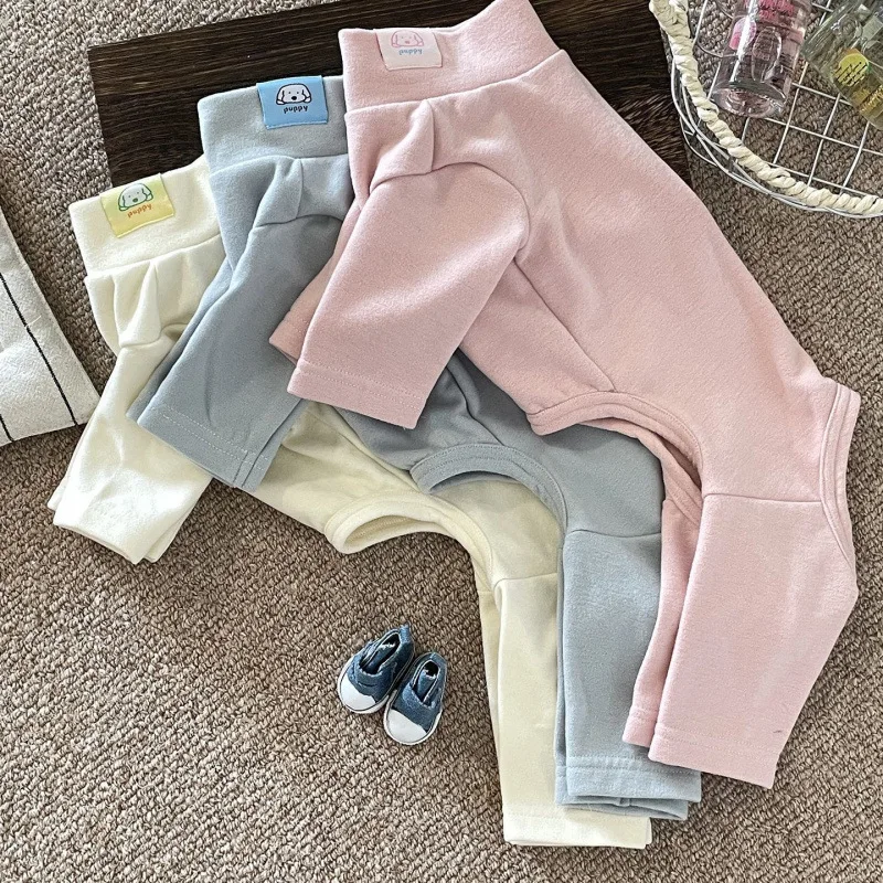 Soft Dog Pajamas 4-Leg Jumpsuit, Solid Color Puppy Bodysuit Lightweight Stretchy Pet Clothes for Small Medium Dogs Cats