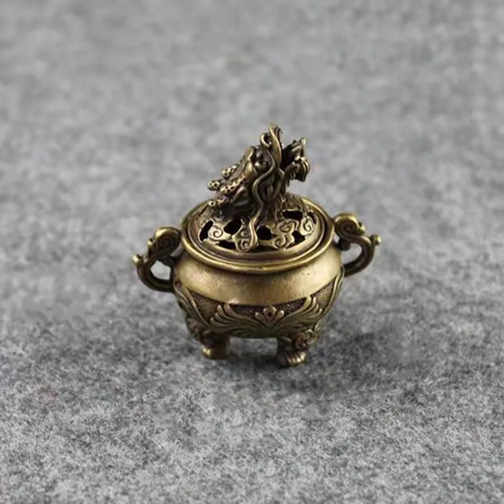 

Dragon Head Incense Holder Brass Craft Burning Base Conical Stick Censer Desktop Decor Practical Durability Compact Size Unique