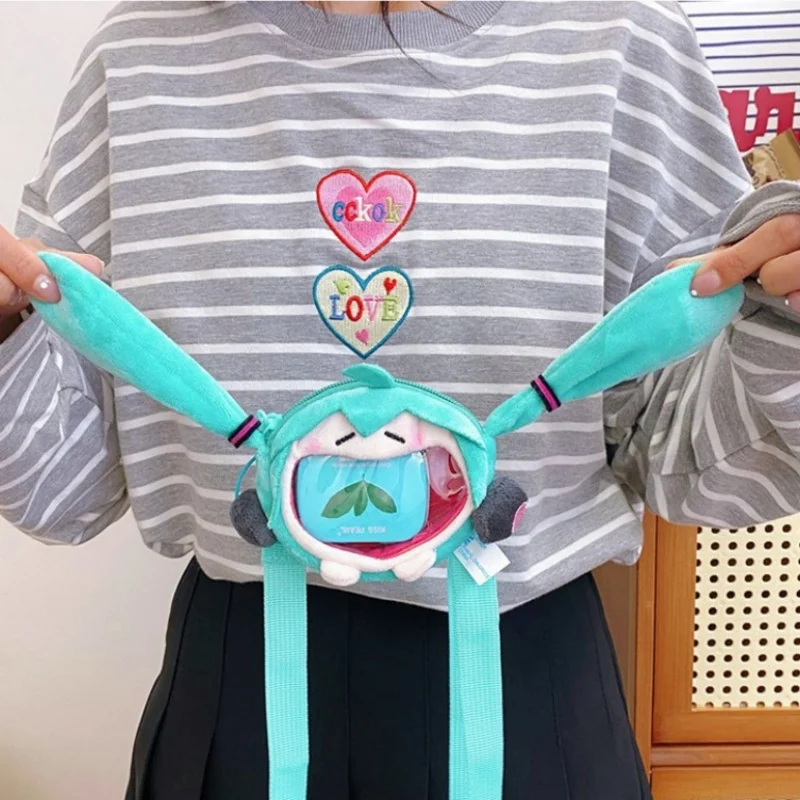 Portmonetka Hatsune Miku Damska Torba na Ramię Cartoon Kawaii 14cm Torba na Słuchawki Pluszowa Torba Pain Torba na Ramię z Łańcuszkiem Prezent dla Dziewczyny