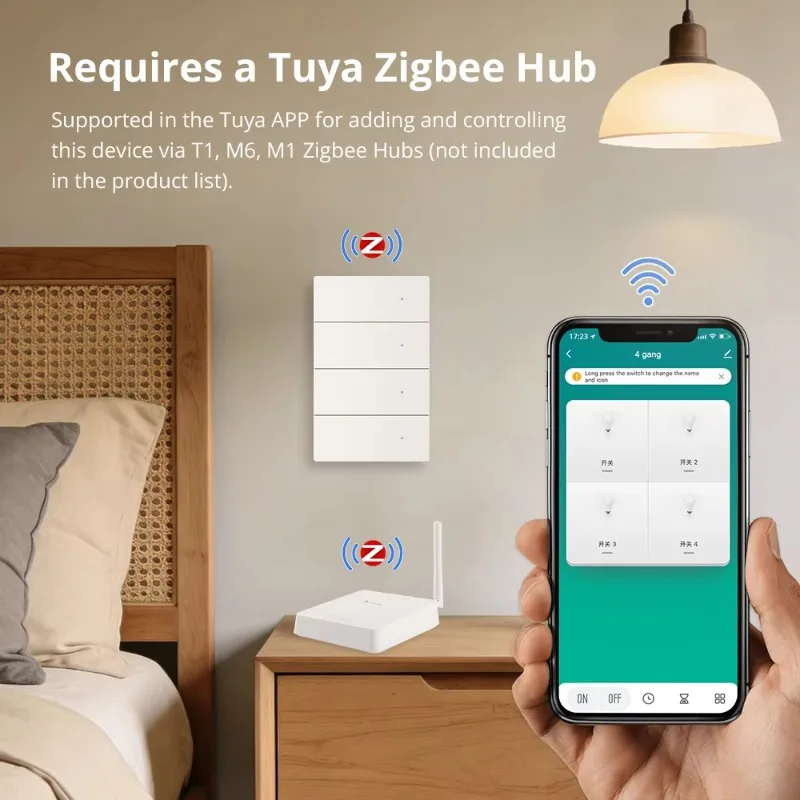 High Quality Smart Wall Light Switch with Aluminum Alloy Panel Push Button Works with Smart Life App