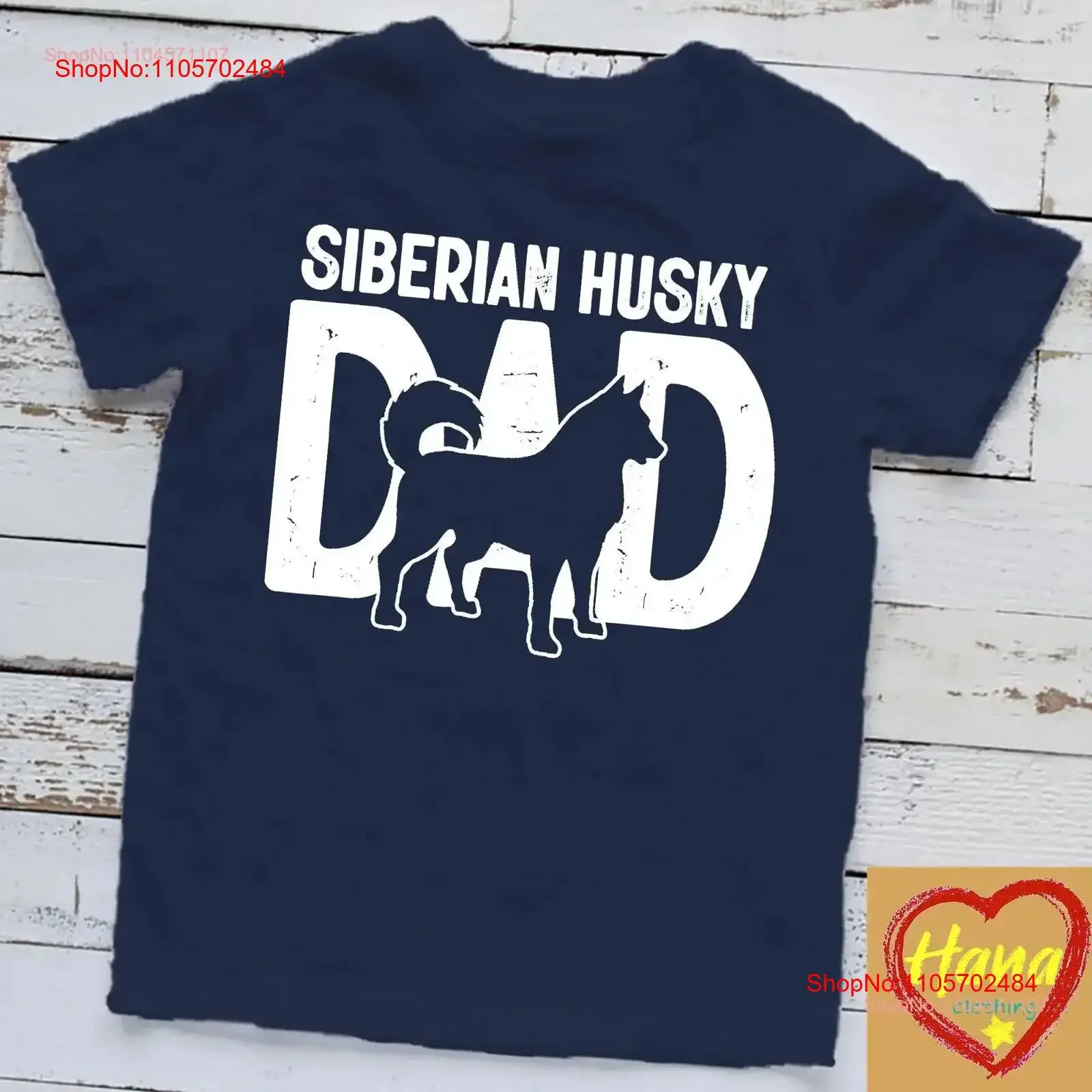 Cute Siberian Husky Dog Dad Puppy Lover Father T Shirt vintage Washed homme Stylish Casual Top For Everyday Wear