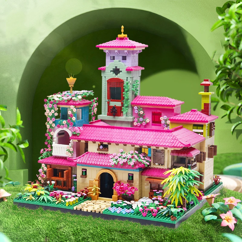 

Creative Animated Movie Magic Castle Sakura House Architecture Building Blocks City Street View Model Mini Bricks Toys Girl Gift