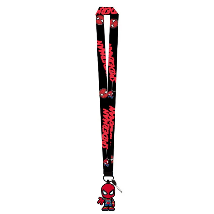 Disney Marvel Mickey Mouse Spiderman Action Figure Keychain ID Card Cartoon Lanyards Neck Strap Collection Toys for Children