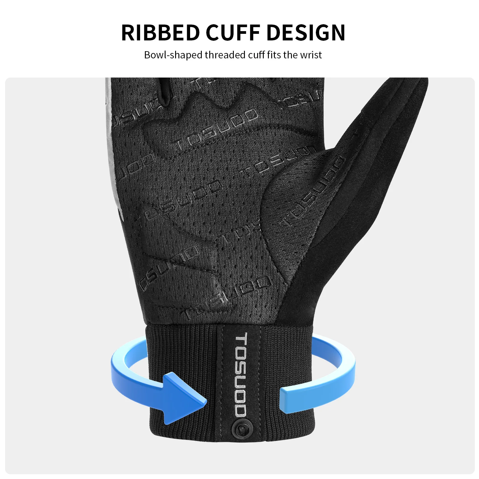 TOSUOD Winter-Fahrradhandschuhe, Touchscreen, thermisch, warm, mit vollen Fingern, rutschfest, stoßdämpfend, MTB-Mountainbike-Handschuhe, für Outdoor-Sportarten – Detail 8