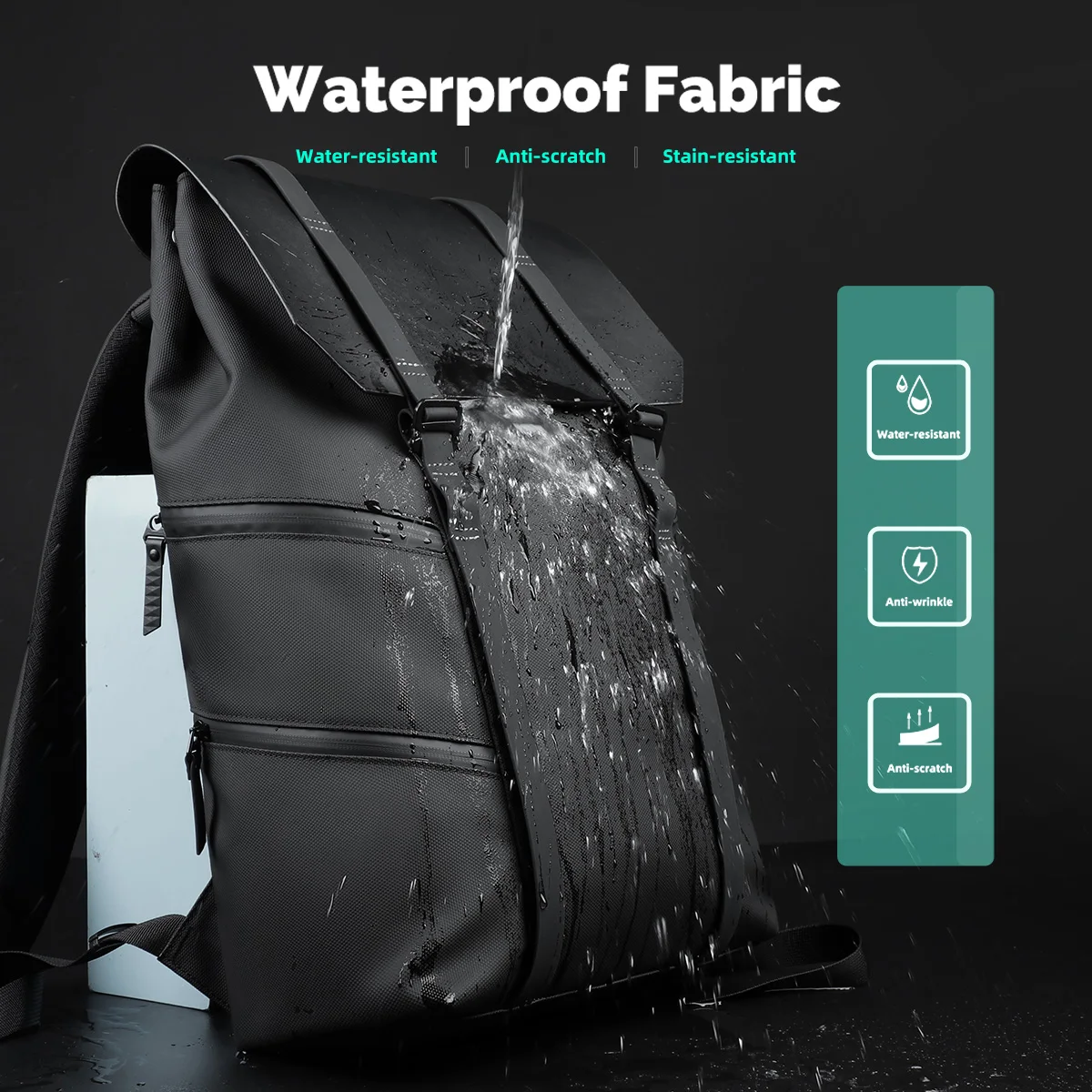 Heroic Knight New Fashion Flap Business Backpack Waterproof Men Work Computer Backpack for 15.6\