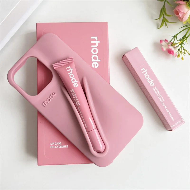 Telefoonhoesje met lippenstift- en lipglosshouder van siliconen voor iPhone 16 17 Air 15 14 13 12 11 Pro Max Plus