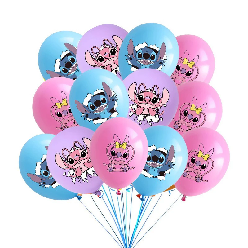 18 stuks Disney Lilo & Stitch Kids Verjaardagsfeestje Decoratie 12 inch Latex Ballonnen Stitch Angel Thema Babyshower Benodigdheden Geschenken