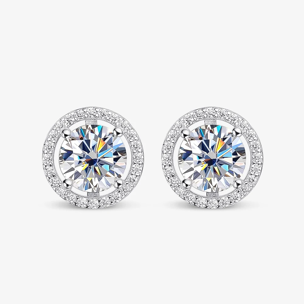 OEVAS Real 1 Carat D Color Moissanite Stud Earrings For Women Top Quality 100% 925 Sterling Silver Sparkling Wedding Jewelry Hot