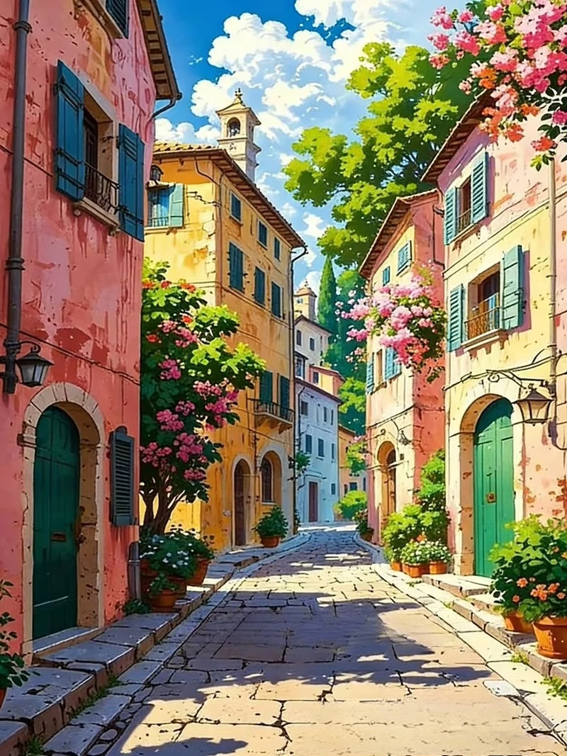 Town Landscape 500/1000/1200/2000 PCS Jigsaw Puzzles Family Activity Relaxing Games for Living Room Home Decor Gift