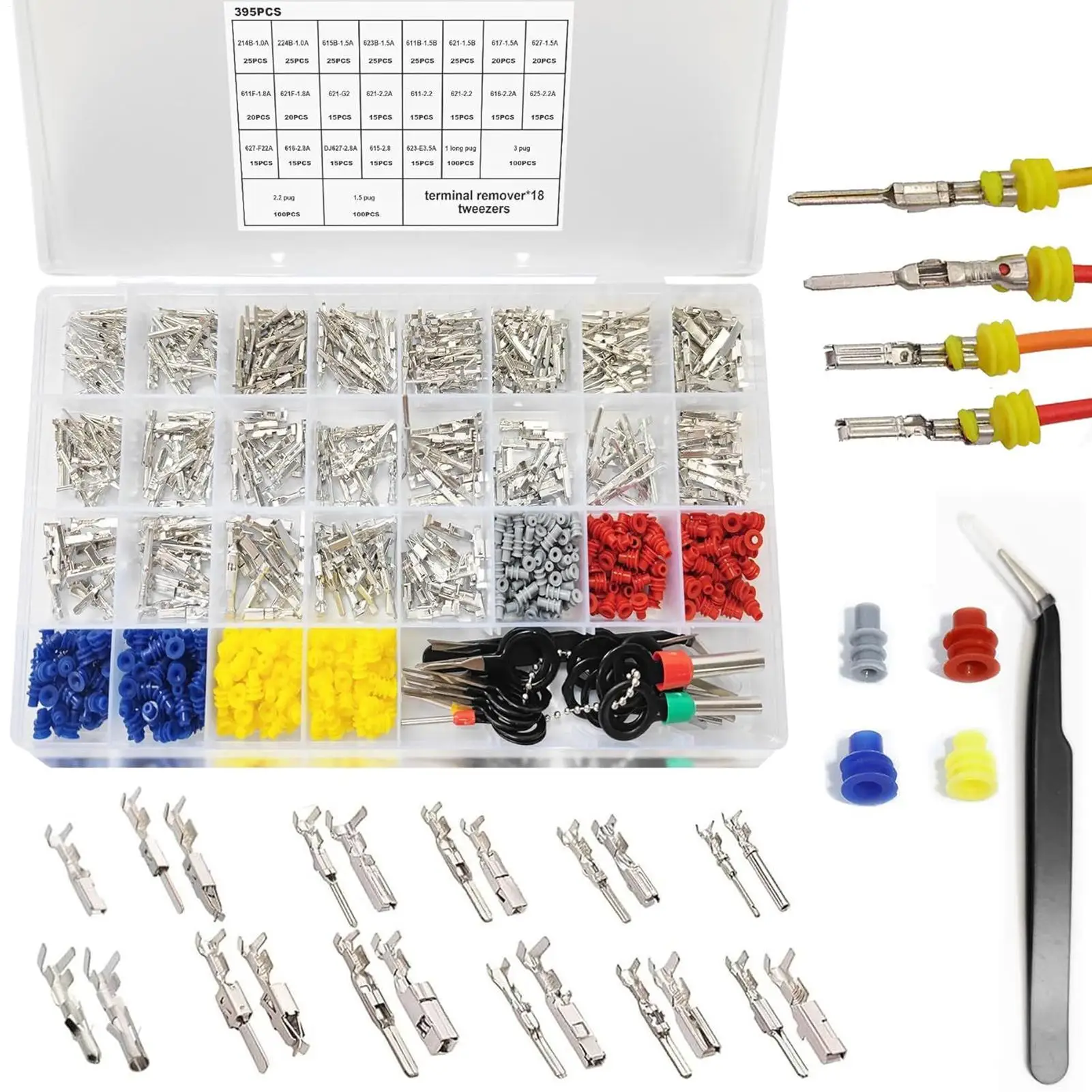 

Electrical Connectors Kit 21 Types Auto Terminal Set Dustproof Electrical Connectors Kit 1/1.5/1.8/2.2/2.8/3.5mm For Home Car