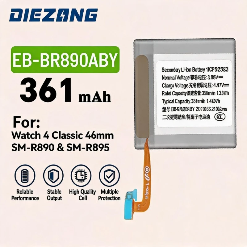 High Quality EB-BR890ABY 361mAh Battery for Samsung Watch 4 Classic 46mm/R870/R895 Persistent Standby Fast Shipping