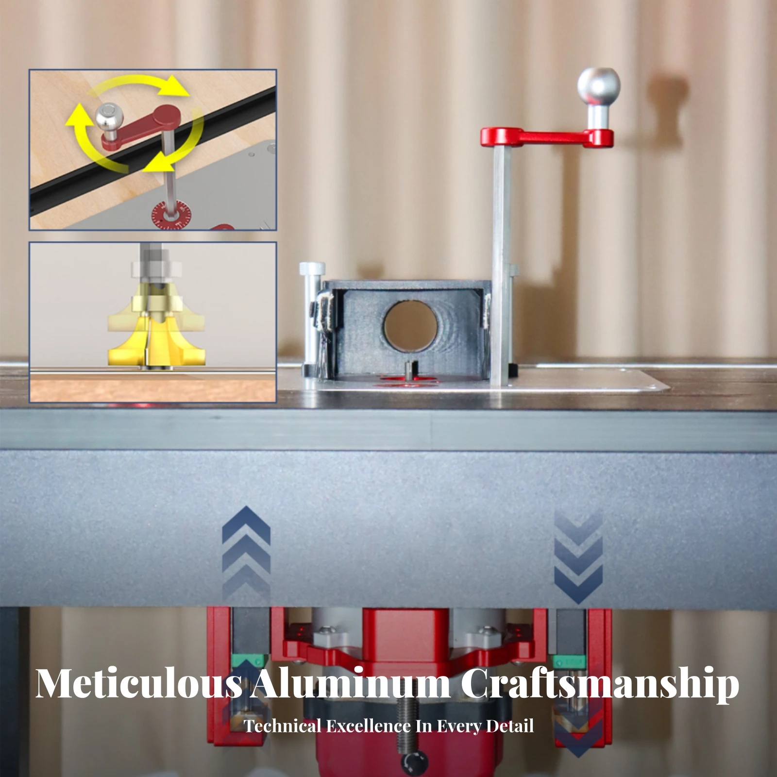 Router Lift Table Precision Woodworking Router Lift Plate Adjustable Long-Lasting for Woodworkers, Workshop
