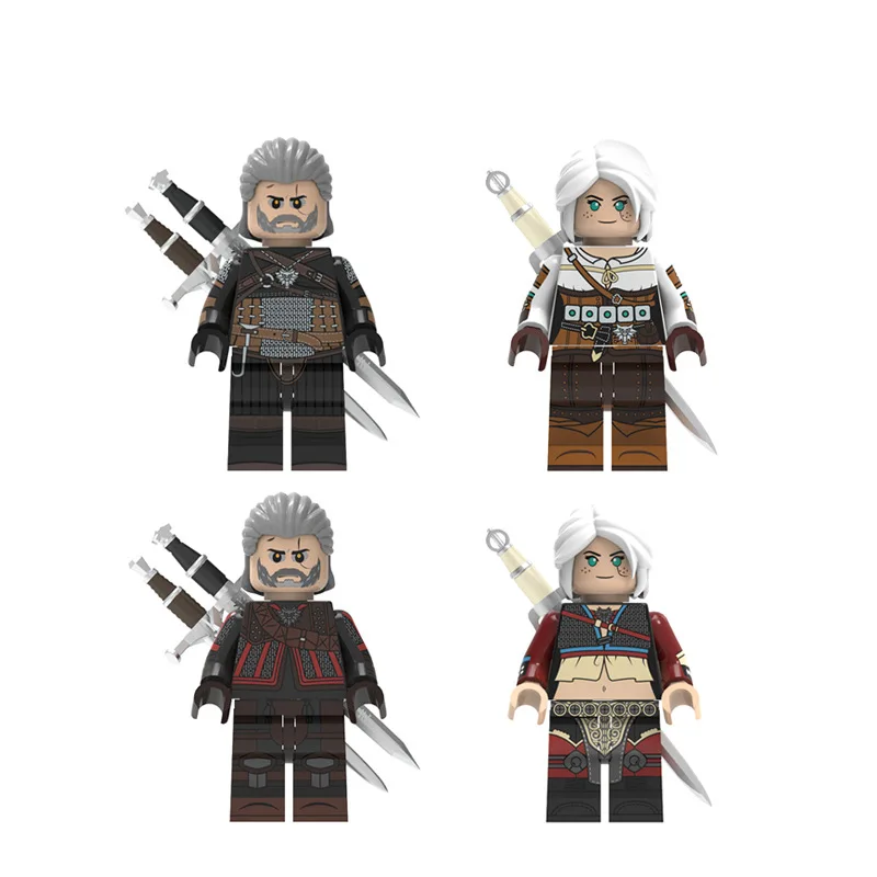 Nuevas Figuras de Anime de la Película Witcher: Geralt y Ciri, Muñecos de Ladrillos, Mini Figuras de Acción, Bloques de Construcción, Juguetes de Ensamblaje, Regalo de Cumpleaños